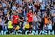MANCHESTER, ENGLAND - SEPTEMBER 22: (L-R) Tom Cleverley and Michael Carrick of Manchester United look dejected in defeat after the Barclays Premier League match between Manchester City and Manchester United at the Etihad Stadium on September 22, 2013 in