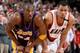 PORTLAND, OR - APRIL 10: Kobe Bryant #24 of the Los Angeles Lakers and Brandon Roy #7 of the Portland Trail Blazers fights for position on the court during the game on April 10, 2009 at the Rose Garden in Portland, Oregon. The Trail Blazers won 106-98.