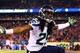 Feb 2, 2014; East Rutherford, NJ, USA; Seattle Seahawks cornerback Richard Sherman (25) reacts during the third quarter against the Denver Broncos in Super Bowl XLVIII at MetLife Stadium. Mandatory Credit: Mark J. Rebilas-USA TODAY Sports