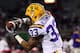 OXFORD, MS - NOVEMBER 19: Odell Beckham, Jr. #33 of the LSU Tigers catches a pass during warmups before a game against the Ole Miss Rebels on November 19, 2011 at Vaught-Hemingway Stadium in Oxford, Mississippi. LSU beat Mississippi 52-3. (Photo by Joe Mu