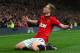 MANCHESTER, ENGLAND - MAY 06: James Wilson of Manchester United celebrates scoring the second goal during the Barclays Premier League match between Manchester United and Hull City at Old Trafford on May 6, 2014 in Manchester, England. (Photo by Alex Liv