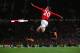 MANCHESTER, ENGLAND - MAY 06: Robin van Persie of Manchester United celebrates scoring his team's third goal during the Barclays Premier League match between Manchester United and Hull City at Old Trafford on May 6, 2014 in Manchester, England. (Photo b