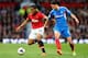 MANCHESTER, ENGLAND - MAY 06: Luis Antonio Valencia of Manchester United competes with George Boyd of Hull City during the Barclays Premier League match between Manchester United and Hull City at Old Trafford on May 6, 2014 in Manchester, England. (Phot