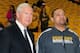 OAKLAND, CA - MAY 10: Executive Board member Jerry West and Head Coach Mark Jackson of the Golden State Warriors chat prior to the game against the San Antonio Spurs in Game Three of the Western Conference Semifinals during the 2013 NBA Playoffs on May 10