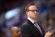 LOS ANGELES, CA - APRIL 9: Head coach Scott Brooks of the Oklahoma City Thunder looks on during a game against the Los Angeles Clippers at Staples Center on April 9, 2014 in Los Angeles, California. NOTE TO USER: User expressly acknowledges and agrees tha