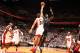 MIAMI, FL - MAY 6: Kevin Garnett #2 of the Brooklyn Nets goes up for the shot against the Miami Heat in Game One of the Eastern Conference Semifinals of the 2014 NBA playoffs at American Airlines Arena in Miami, Florida on May 6, 2014. NOTE TO USER: Use