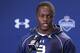 INDIANAPOLIS, IN - FEBRUARY 22: Former Louisville quarterback Teddy Bridgewater speaks to the media during the 2014 NFL Combine at Lucas Oil Stadium on February 22, 2014 in Indianapolis, Indiana. (Photo by Joe Robbins/Getty Images)