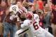 Sep 14, 2013; College Station, TX, USA; Texas A&M Aggies wide receiver Mike Evans (13) runs after a catch against Alabama Crimson Tide defensive back Ha Ha Clinton-Dix (6) during the first half at Kyle Field. Mandatory Credit: Thomas Campbell-USA TODAY Sp