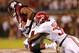 STARKVILLE, MS - NOVEMBER 16: Malcolm Johnson #6 of the Mississippi State Bulldogs pulls in this reception against C.J. Mosley #32 of the Alabama Crimson Tide at Davis Wade Stadium on November 16, 2013 in Starkville, Mississippi. (Photo by Kevin C. Cox/