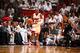 MIAMI, FL - MAY 6: Ray Allen #34 of the Miami Heat looks up court against the Brooklyn Nets in Game One of the Eastern Conference Semifinals of the 2014 NBA playoffs at American Airlines Arena in Miami, Florida on May 6, 2014. NOTE TO USER: User express
