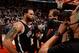 TORONTO, ON - MAY 4: Deron Williams #8 of the Brooklyn Nets speaks to the media after a game against the Toronto Raptors in Game Seven of the Eastern Conference Quarterfinals during the NBA Playoffs at the Air Canada Centre on May 4, 2014 in Toronto, Onta