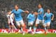 MANCHESTER, ENGLAND - MAY 07: Edin Dzeko of Manchester City celebrates scoring the opening goal during the Barclays Premier League match between Manchester City and Aston Villa at Etihad Stadium on May 7, 2014 in Manchester, England. (Photo by Michael R