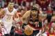 Apr 30, 2014; Houston, TX, USA; Portland Trail Blazers guard Mo Williams (25) brings the ball up the court during the first quarter against the Houston Rockets in game five of the first round of the 2014 NBA Playoffs at Toyota Center. Mandatory Credit: Tr