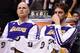 Dec 23, 2013; Phoenix, AZ, USA; Los Angeles Lakers center Chris Kaman (9) and center Pau Gasol (16) sit on the bench against the Phoenix Suns at US Airways Center. The Suns won 117-90. Mandatory Credit: Jennifer Stewart-USA TODAY Sports