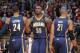 SACRAMENTO, CA - JANUARY 24: Paul George #24, Roy Hibbert #55 and David West #21 of the Indiana Pacers in a game against the Sacramento Kings on January 24, 2014 at Sleep Train Arena in Sacramento, California. NOTE TO USER: User expressly acknowledges and