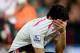 LONDON, ENGLAND - MAY 05: A dejected Luis Suarez of Liverpool reacts following his team's 3-3 draw during the Barclays Premier League match between Crystal Palace and Liverpool at Selhurst Park on May 5, 2014 in London, England. (Photo by Jamie McDonald