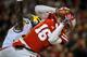 LINCOLN, NE - OCTOBER 27: Cornerback Stanley Jean-Baptiste #16 of the Nebraska Cornhuskers intercepts a ball intended for wide receiver Devin Gardner #12 of the Michigan Wolverines during their game at Memorial Stadium on October 27, 2012 in Lincoln, Nebr