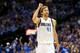 DALLAS, TX - MAY 02: Dirk Nowitzki #41 of the Dallas Mavericks reacts against the San Antonio Spurs in Game Six of the Western Conference Quarterfinals during the 2014 NBA Playoffs at American Airlines Center on May 2, 2014 in Dallas, Texas. NOTE TO USER
