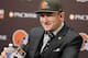 May 9, 2014; Berea, OH, USA; Cleveland Browns first round draft pick Johnny Manziel (Texas A&M) speaks during a press conference at the Cleveland Browns Headquarters. Mandatory Credit: Joe Maiorana-USA TODAY Sports