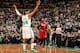 BOSTON, MA - MARCH 18: LeBron James #6 of the Miami Heat advances the ball against Paul Pierce #34 of the Boston Celtics on March 18, 2013 at TD Garden in Boston, Massachusetts. NOTE TO USER: User expressly acknowledges and agrees that, by downloading an