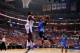 LOS ANGELES, CA - MAY 9: Russell Westbrook #0 of the Oklahoma City Thunder shoots against DeAndre Jordan #6 of the Los Angeles Clippers in Game Three of the Western Conference Semifinals during the 2014 NBA Playoffs at Staples Center on May 9, 2014 in Los