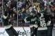 ST PAUL, MN - MAY 9: The Minnesota Wild celebrate scoring a goal against the Chicago Blackhawks by Nino Niederreiter #22 during the second period in Game Four of the Second Round of the 2014 NHL Stanley Cup Playoffs on May 9, 2014 at Xcel Energy Center in