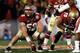 PASADENA, CA - JANUARY 06: Offensive linesman Bryan Stork #52 of the Florida State Seminoles waits to snap the ball against the Auburn Tigers during the 2014 Vizio BCS National Championship Game at the Rose Bowl on January 6, 2014 in Pasadena, California