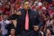 May 3, 2014; Los Angeles, CA, USA; Golden State Warriors coach Mark Jackson reacts against the Los Angeles Clippers in game seven of the first round of the 2014 NBA Playoffs at Staples Center. Mandatory Credit: Kirby Lee-USA TODAY Sports