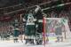 ST. PAUL, MN - MAY 9: (L-R) Ryan Suter #20 and Ilya Bryzgalov #30 celebrate with their Minnesota Wild teammates after defeating the Chicago Blackhawks in Game Four of the Second Round of the 2014 Stanley Cup Playoffs on May 9, 2014 at the Xcel Energy Cent