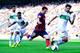 ELCHE, SPAIN - MAY 11: Lionel Messi of FC Barcelona competes for the ball with Sergio Pelegrin of Elche FC during the La Liga match between Elche FC and FC Barcelona at Estadio Manuel Martinez Valero on May 11, 2014 in Elche, Spain. (Photo by David Ramos
