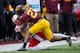 Oct 26, 2013; Minneapolis, MN, USA; Minnesota Golden Gophers defensive back Brock Vereen (21) tackles Nebraska Cornhuskers wide receiver Jordan Westerkamp (1) for a lose in the second half at TCF Bank Stadium. The Gophers won 34-23. Mandatory Credit: Jess