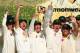 SYDNEY, AUSTRALIA - JANUARY 05: Australian captain Michael Clarke lifts the urn and the Australian team celebrate after winning the test and the series 5-0 during day three of the Fifth Ashes Test match between Australia and England at Sydney Cricket Gro