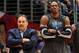 LOS ANGELES, CA - DECEMBER 12: Head Coach Stan Van Gundy and Dwight Howard #12 of the Orlando Magic react on the sideline before a game against the Los Angeles Clippers on December 12, 2010 at Staples Center in Los Angeles, California. NOTE TO USER: Use