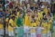 RIO DE JANEIRO, BRAZIL - JUNE 30: Fred of Brazil lifts the trophy with histeam-mates at the end of the FIFA Confederations Cup Brazil 2013 Final match between Brazil and Spain at Maracana on June 30, 2013 in Rio de Janeiro, Brazil. (Photo by Michael Re