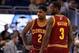 Dec 13, 2013; Orlando, FL, USA; Cleveland Cavaliers point guard Kyrie Irving (2) and shooting guard Dion Waiters (3) against the Orlando Magic during the first quarter at Amway Center. Mandatory Credit: Kim Klement-USA TODAY Sports