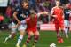SOUTHAMPTON, ENGLAND - MAY 11: (L-R) Adnan Januzaj of Manchester United and Luke Shaw of Southampton challenge for the ball during the Barclays Premier League match between Southampton and Manchester United at St Mary's Stadium on May 11, 2014 in Southam