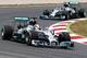MONTMELO, SPAIN - MAY 11: Lewis Hamilton of Great Britain and Mercedes GP leads Nico Rosberg of Germany and Mercedes GP during the Spanish Formula One Grand Prix at Circuit de Catalunya on May 11, 2014 in Montmelo, Spain. (Photo by Clive Mason/Getty Ima