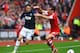 SOUTHAMPTON, ENGLAND - MAY 11: (L-R) Adnan Januzaj of Manchester United is challenged by Jack Cork of Southampton during the Barclays Premier League match between Southampton and Manchester United at St Mary's Stadium on May 11, 2014 in Southampton, Engl