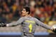 BRUSSELS, BELGIUM - MARCH 05: Goalkeeper, Thibaut Courtois of Belgium in action during the International Friendly match between Belgium and Ivory Coast at The King Baudouin Stadium on March 5, 2014 in Brussels, Belgium. (Photo by Dean Mouhtaropoulos/Get
