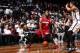 BROOKLYN, NY - MAY 12: Dwyane Wade #3 of the Miami Heat handles the ball against the Brooklyn Nets in Game Four of the Eastern Conference Semifinals during the 2014 NBA Playoffs on May 12, 2014 at Barclays Center in Brooklyn. NOTE TO USER: User expressly