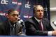 WASHINGTON, DC - JUNE 29: Team President Ernie Grunfeld and Bradley Beal #3 of the Washington Wizards speak with the media during a press conference at the Verizon Center on June 29, 2012 in Washington, DC. NOTE TO USER: User expressly acknowledges and ag