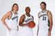 WASHINGTON - SEPTEMBER 28: (L-R) Mike Miller #6, Randy Foye #15 and Fabricio Oberto #21 of the Washington Wizards pose for a portrait during 2009 NBA Media Day at the Verizon Center on September 28, 2009 in Washington, DC. NOTE TO USER: User expressly ac