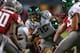 SEATTLE, WA - SEPTEMBER 29: Tight end Colt Lyerla #15 of the Oregon Ducks rushes against the Washington State Cougars on September 29, 2012 at CenturyLink Field in Seattle, Washington. (Photo by Otto Greule Jr/Getty Images)