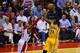 May 11, 2014; Washington, DC, USA;Indiana Pacers forward Paul George (24) shoots a jump shot over Washington Wizards guard Bradley Beal (3) during the fourth quarter of game four of the second round of the 2014 NBA Playoffs at Verizon Center. Indiana Pac