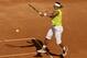 ROME - MAY 14: Rafael Nadal of Spain plays a forehand against Roger Federer of Switzerland in the final of the ATP Masters Series on May 14, 2006 at the Foro Italico in Rome, Italy. (Photo by Clive Brunskill/Getty Images)