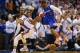 OKLAHOMA CITY, OK - MAY 13: Chris Paul #3 of the Los Angeles Clippers loses control of the ball in front of Russell Westbrook #0 of the Oklahoma City Thunder in Game Five of the Western Conference Semifinals during the 2014 NBA Playoffs at Chesapeake Ene