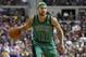 Apr 5, 2014; Auburn Hills, MI, USA; Boston Celtics guard Jerryd Bayless (11) dribbles the ball during the second quarter against the Detroit Pistons at The Palace of Auburn Hills. Mandatory Credit: Raj Mehta-USA TODAY Sports