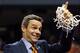 GREENSBORO, NC - MARCH 16: Virginia Cavaliers head coach Tony Bennett smiles after he cut down the net after they beat the Duke Blue Devils in the finals of the 2014 Men's ACC Basketball Tournament at Greensboro Coliseum on March 16, 2014 in Greensboro,