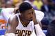 INDIANAPOLIS, IN - MAY 13: Roy Hibbert #55 of the Indiana Pacers finds it hard to watch from the bench in the fourth quater of the 102-79 loss to the Washington Wizards in Game 5 of the Eastern Conference Semifinals during the 2014 NBA Playoffs at Banker