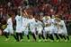 TURIN, ITALY - MAY 14: Sevilla players celebrate after Kevin Gameiro of Sevilla (not pictured) scores the winning penalty in the shoot out during the UEFA Europa League Final match between Sevilla FC and SL Benfica at Juventus Stadium on May 14, 2014 in T